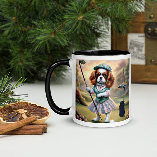 Cavalier King Charles Spaniel Golfer- Mug with Color Inside