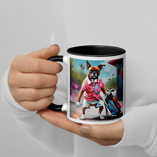 Boxer Golfer- Mug with Color Inside v2