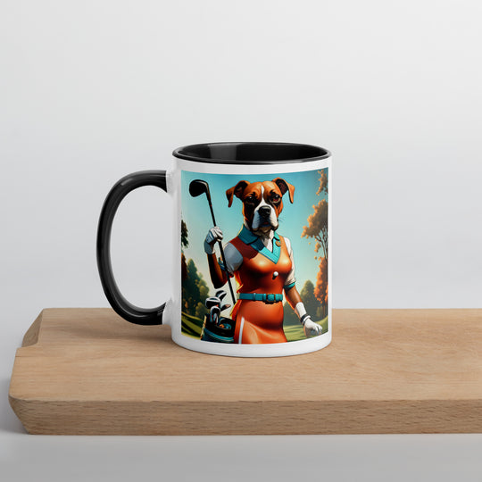 Boxer Golfer- Mug with Color Inside v4