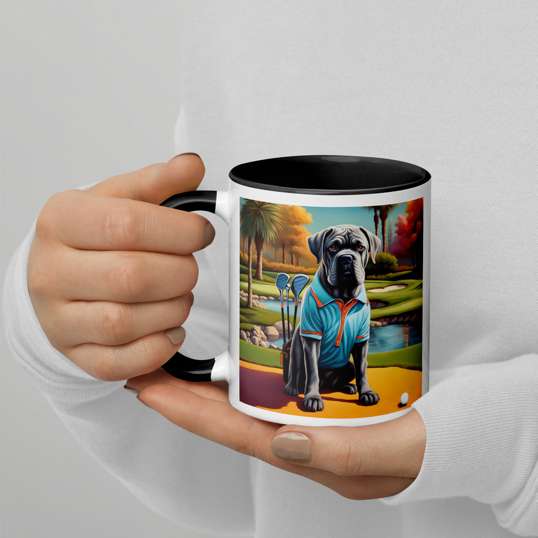 Cane Corso Golfer- Mug with Color Inside v4