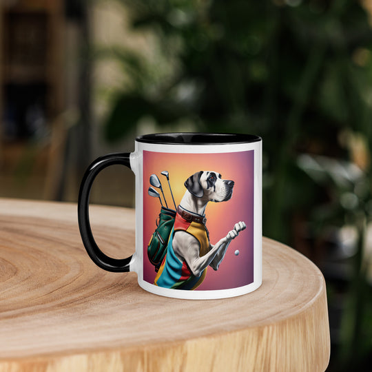 Great Dane Golfer- Mug with Color Inside