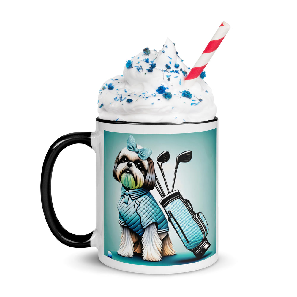 Shih Tzu Golfer- Mug with Color Inside v4