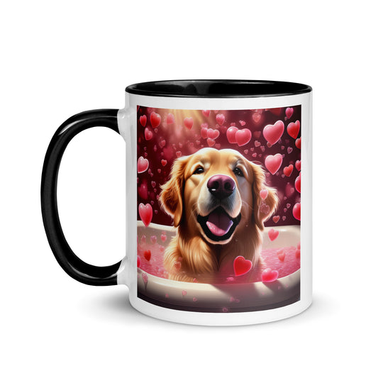 Golden Retriever Romantic- Mug with Color Inside