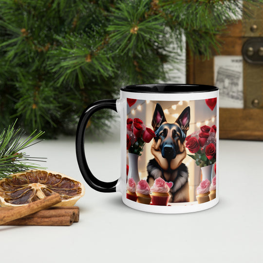 German Shepherd Romantic- Mug with Color Inside v2