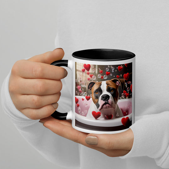 American Bulldog Romantic- Mug with Color Inside