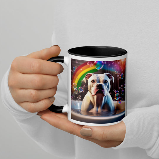 American Bulldog Romantic- Mug with Color Inside v3