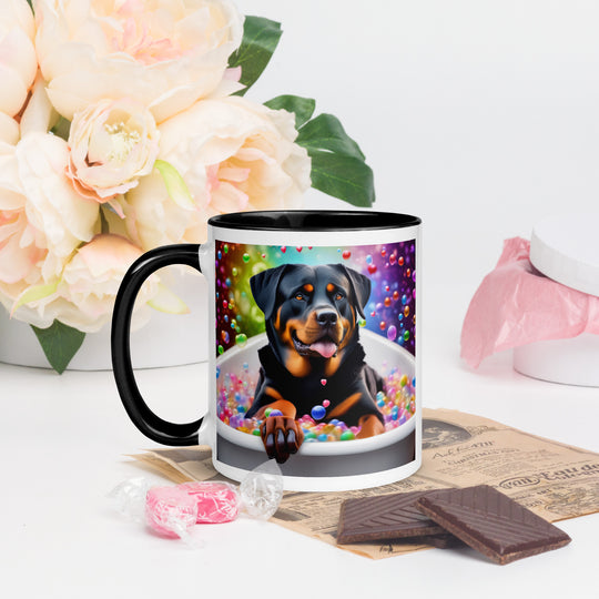 Rottweiler Romantic- Mug with Color Inside v3