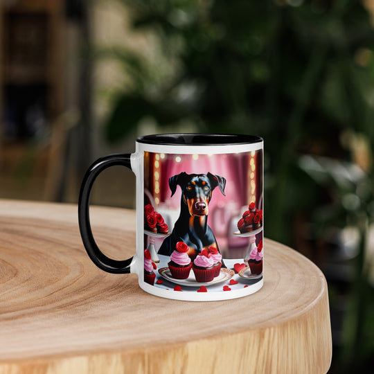 Doberman Pinscher Romantic- Mug with Color Inside