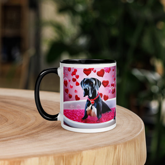 Great Dane Romantic- Mug with Color Inside v2