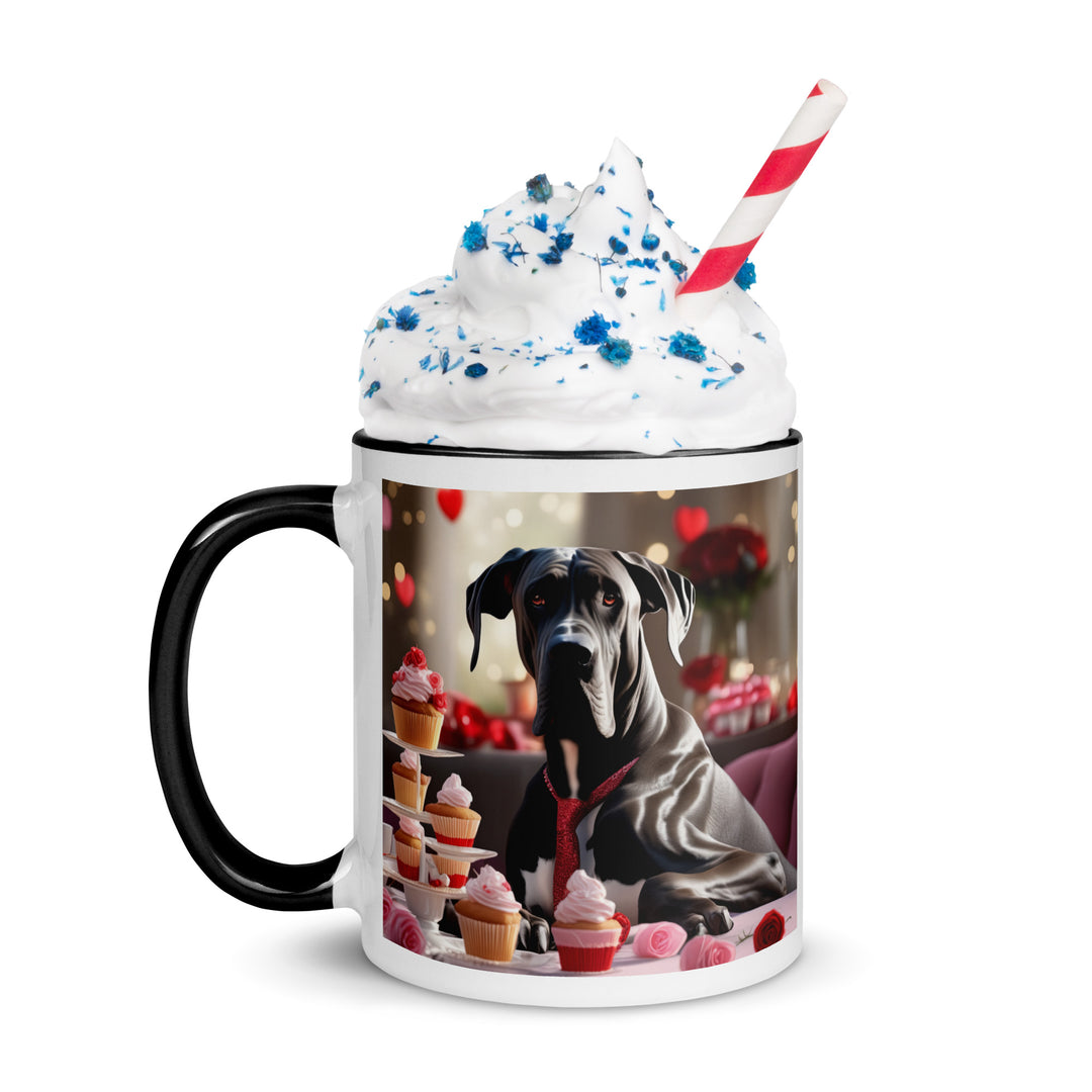 Great Dane Romantic- Mug with Color Inside v2