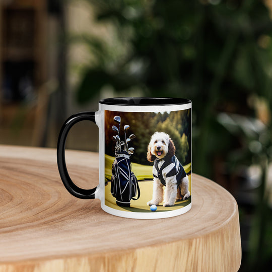 Bernedoodle Golfer- Mug with Color Inside