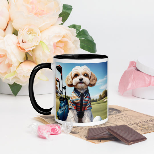 Cavachon Golfer- Mug with Color Inside