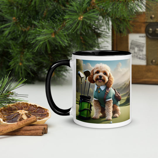 Cavapoo Golfer- Mug with Color Inside