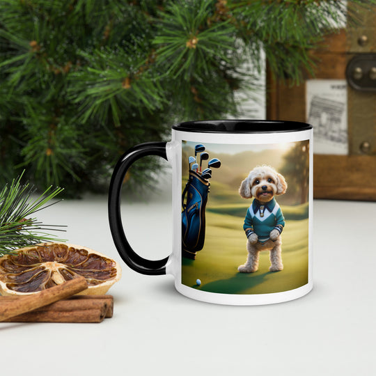 Cavapoo Golfer- Mug with Color Inside v3