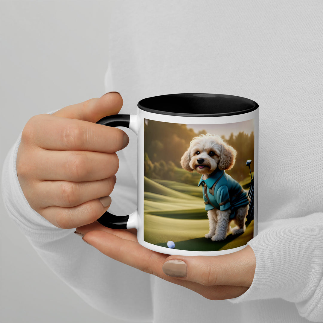 Cavapoo Golfer- Mug with Color Inside v4