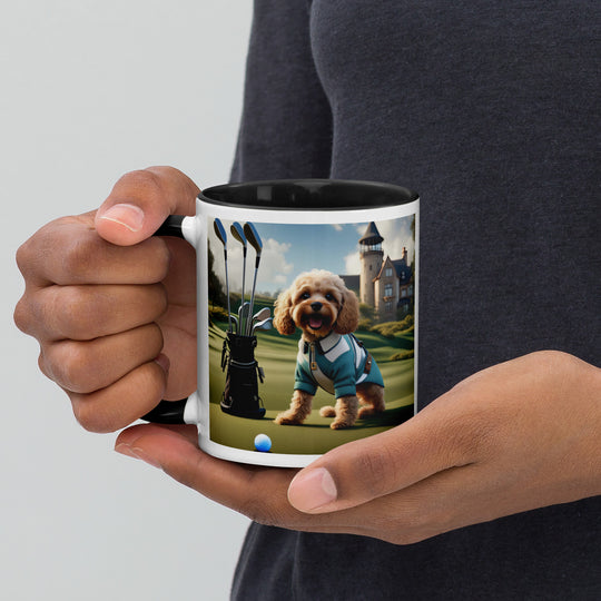 Cavapoo Golfer- Mug with Color Inside v6