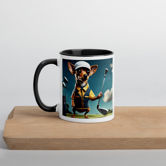 Chiweenie Golfer- Mug with Color Inside v2