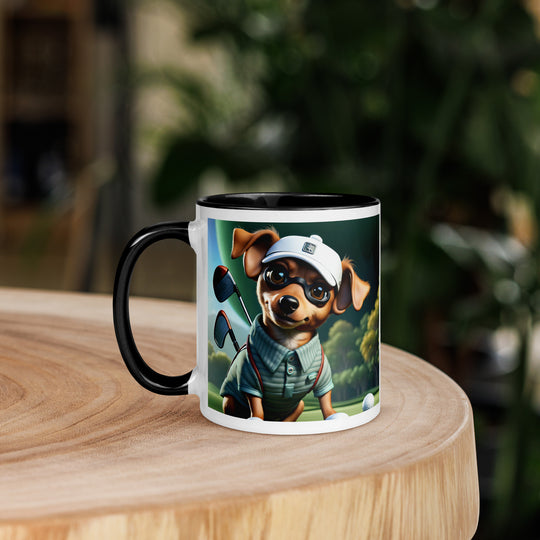 Chiweenie Golfer- Mug with Color Inside v4