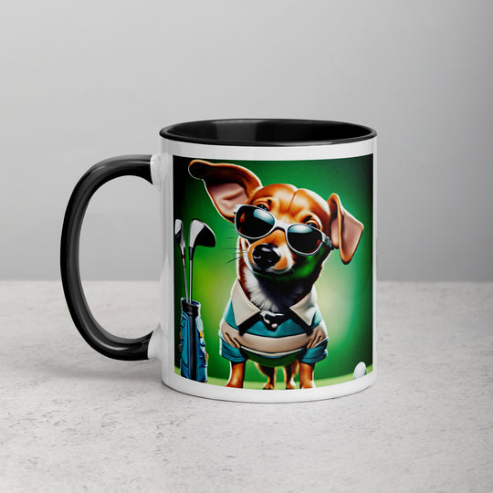 Chiweenie Golfer- Mug with Color Inside v6