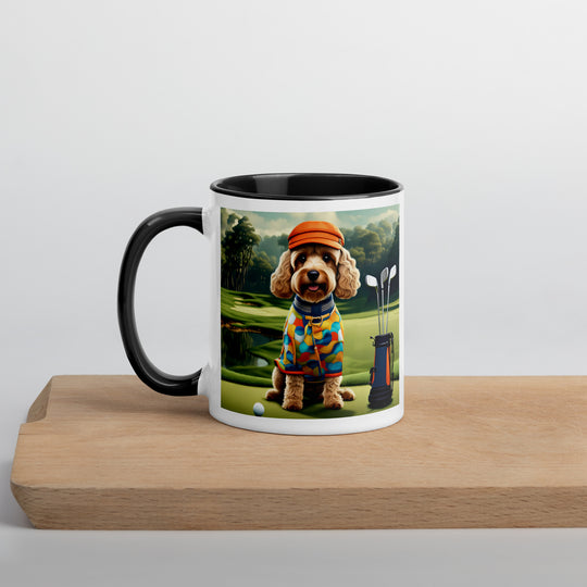 Cockapoo Golfer- Mug with Color Inside v2