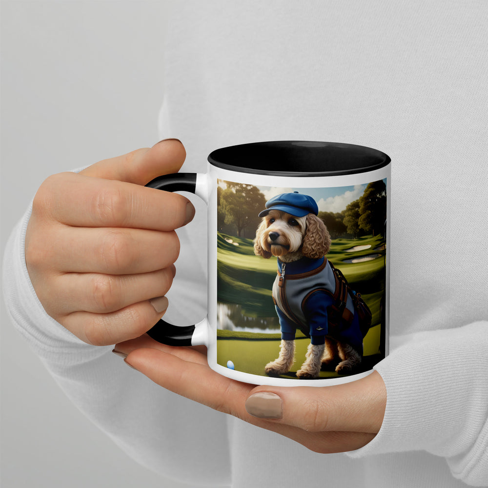 Cockapoo Golfer- Mug with Color Inside v9