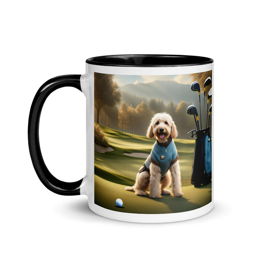 Goldendoodle Golfer- Mug with Color Inside