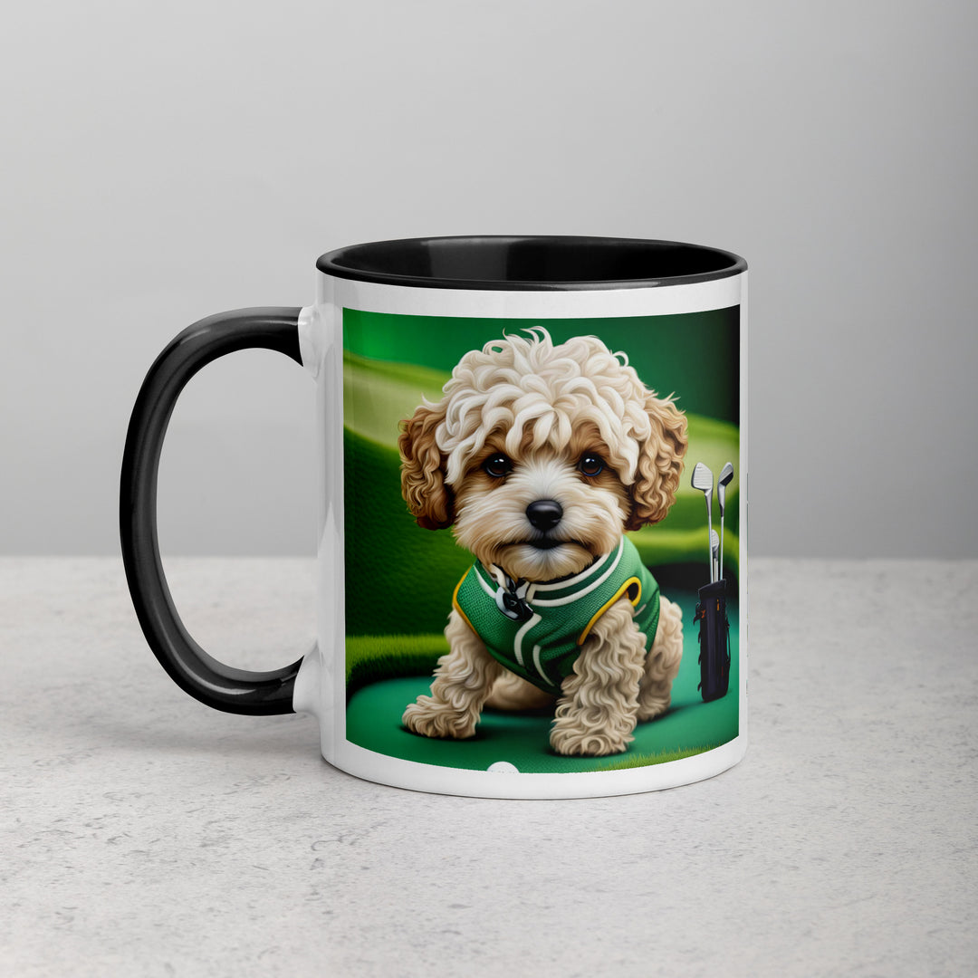 Maltipoo Golfer- Mug with Color Inside v7