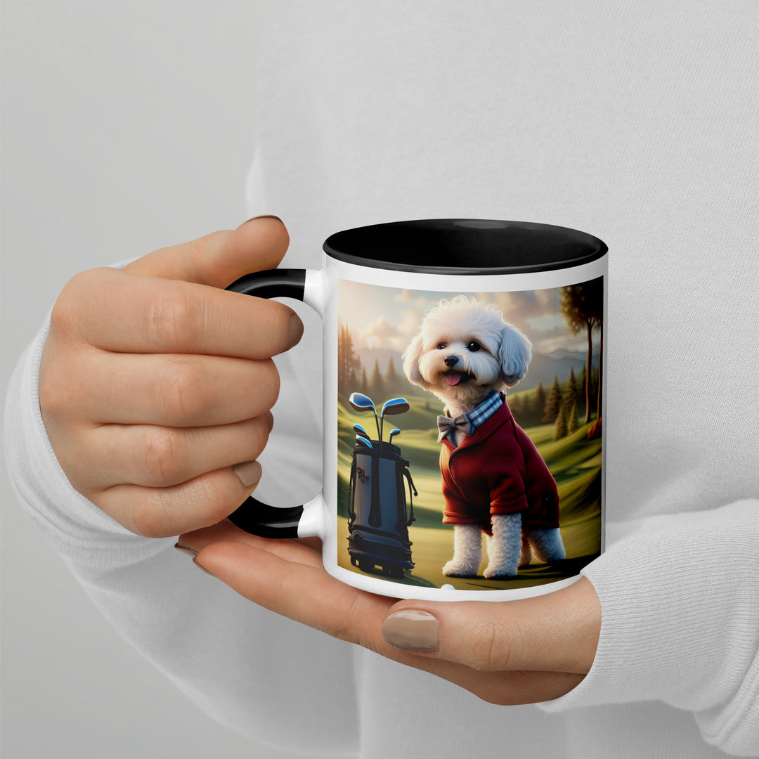 Maltipoo Golfer- Mug with Color Inside v10