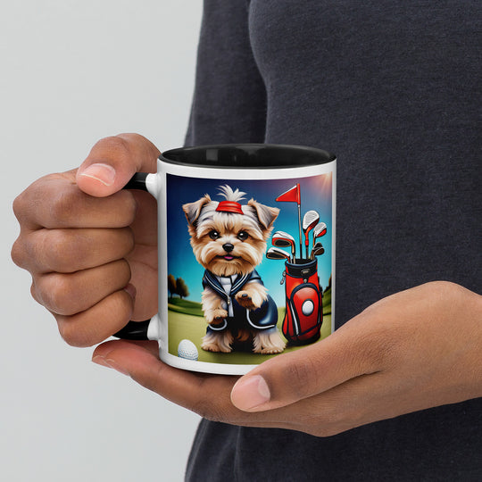 Morkie Golfer- Mug with Color Inside v2