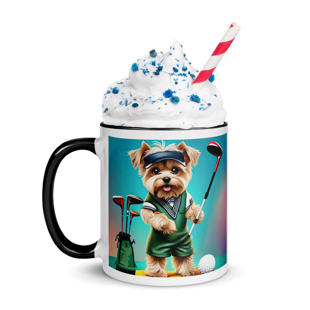 Morkie Golfer- Mug with Color Inside v3