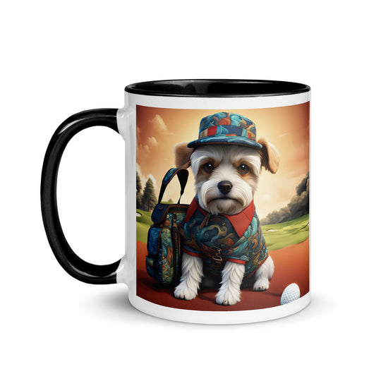 Pekapoo Golfer- Mug with Color Inside v5