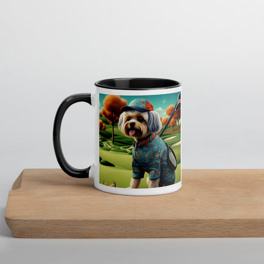 Pekapoo Golfer- Mug with Color Inside v8