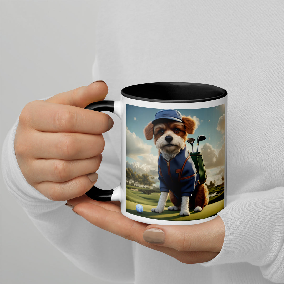 Pekapoo Golfer- Mug with Color Inside v10