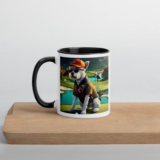 Pekapoo Golfer- Mug with Color Inside v13