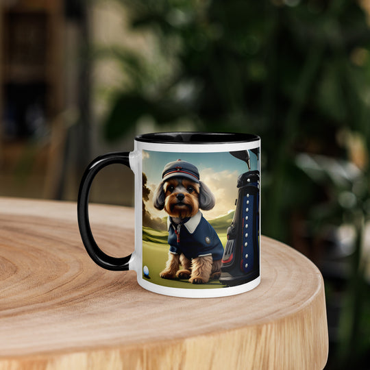 Pekapoo Golfer- Mug with Color Inside v6