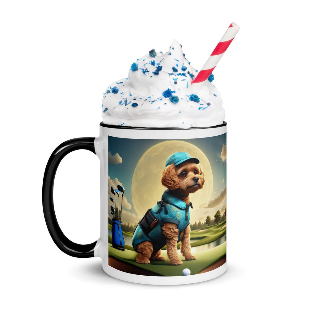 Pekapoo Golfer- Mug with Color Inside v9