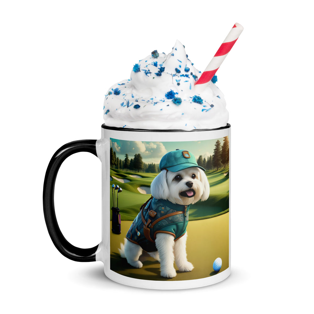 Pekapoo Golfer- Mug with Color Inside v11