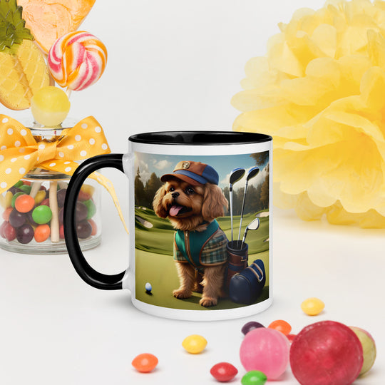 Pekapoo Golfer- Mug with Color Inside v12