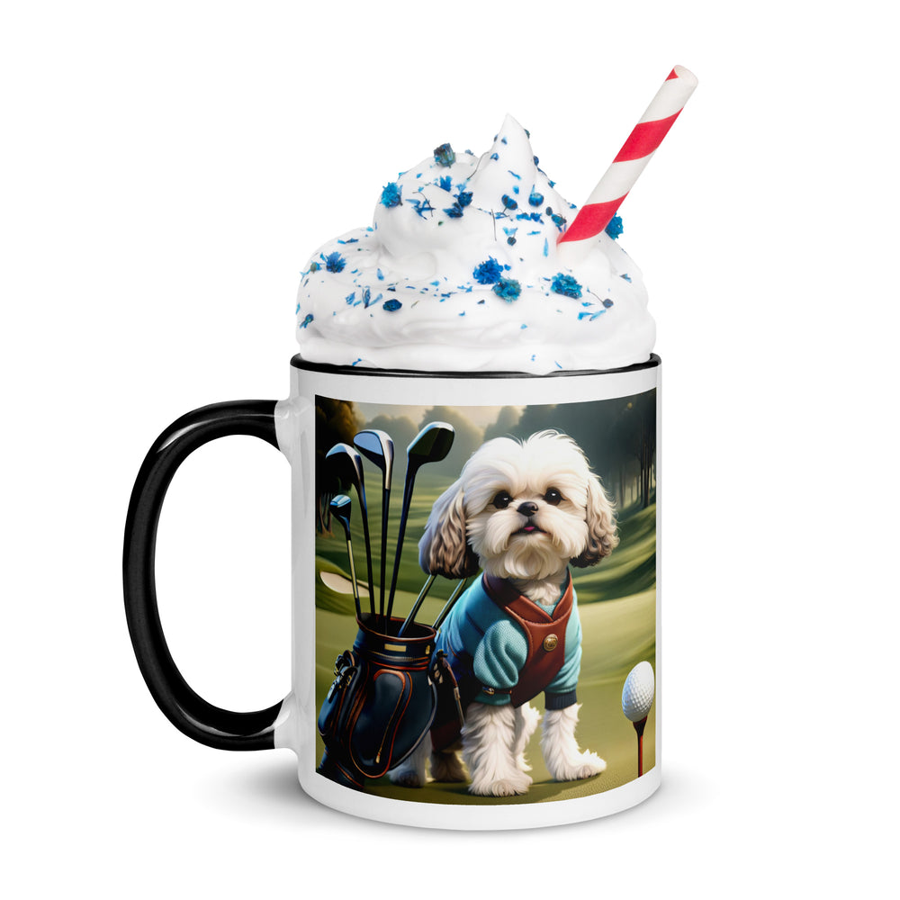 Shih-Poo Golfer- Mug with Color Inside v2