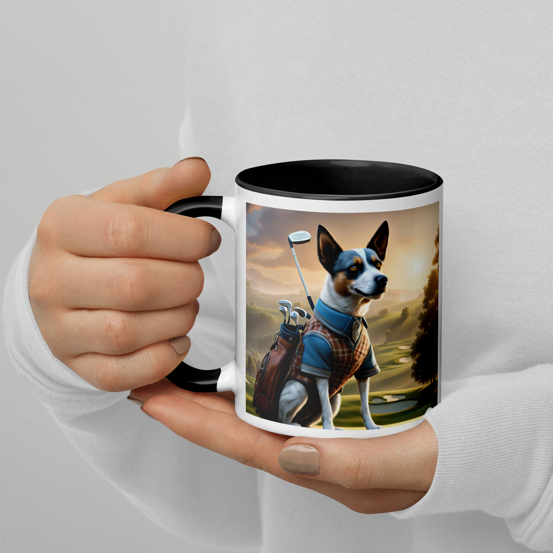 Texas Heeler Golfer- Mug with Color Inside v6