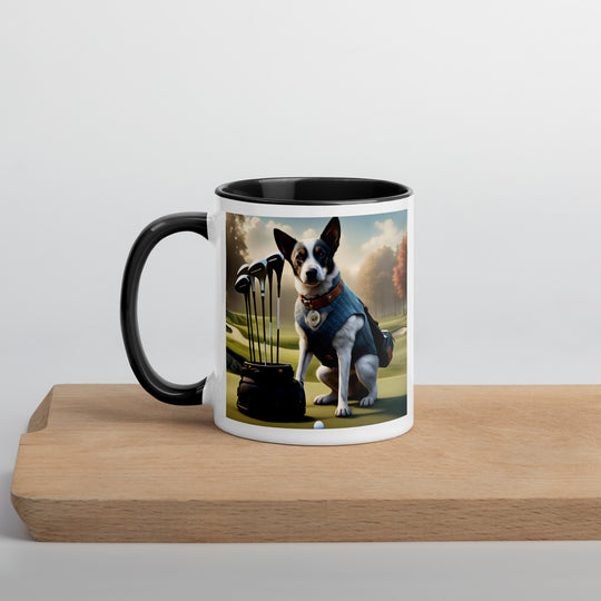 Texas Heeler Golfer- Mug with Color Inside v5