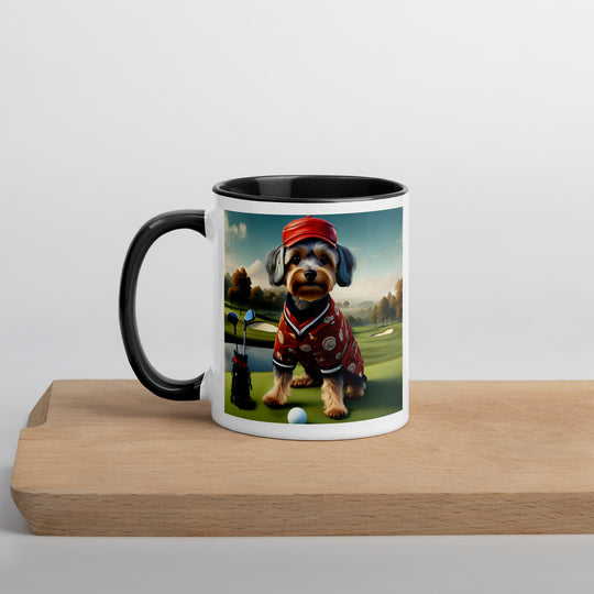 Yorkipoo Golfer- Mug with Color Inside v2