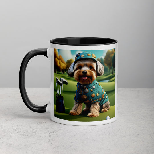 Yorkipoo Golfer- Mug with Color Inside v3