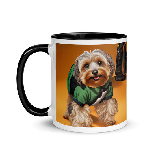 Yorkipoo Golfer- Mug with Color Inside v11