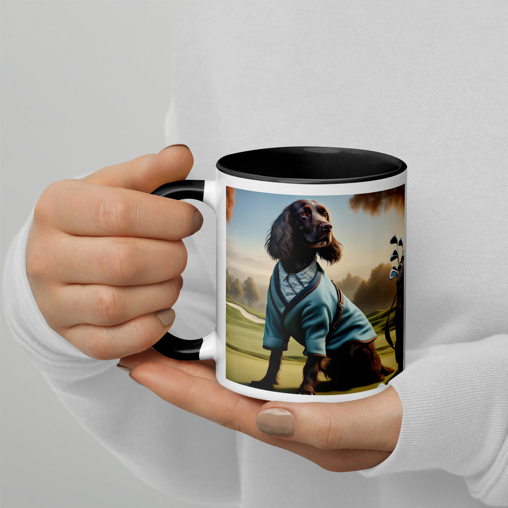 Sprocker Spaniel Golfer- Mug with Color Inside v3