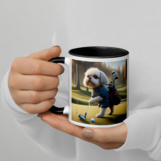 Pugapoo Golfer- Mug with Color Inside v3