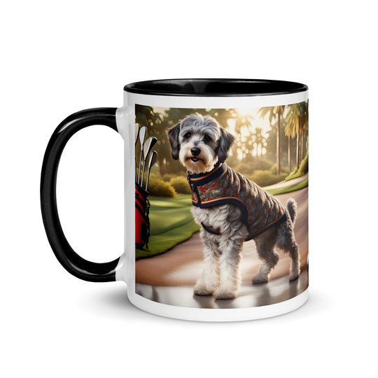 Schnoodle Golfer- Mug with Color Inside v11