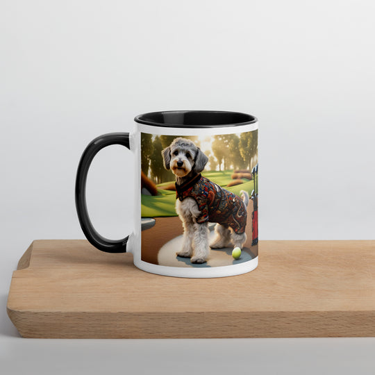 Schnoodle Golfer- Mug with Color Inside v14