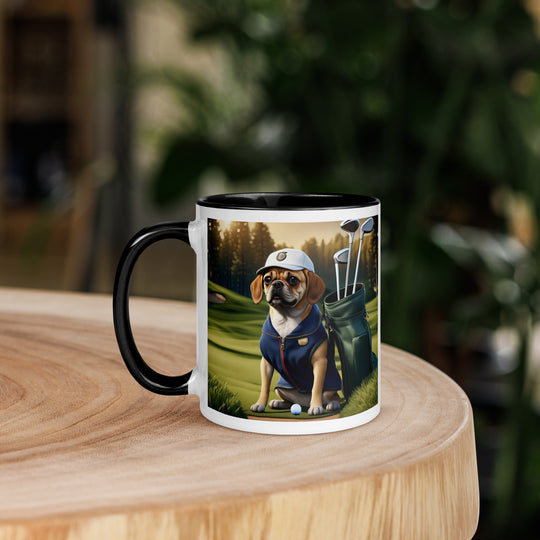 Puggle Golfer- Mug with Color Inside