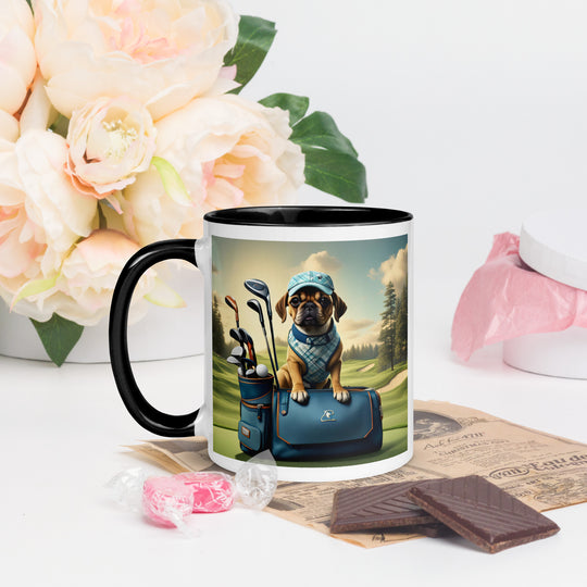 Puggle Golfer- Mug with Color Inside v2